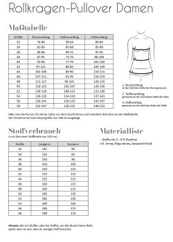 Papierschnittmuster Rollkragen Pullover Damen - Fadenkaefer